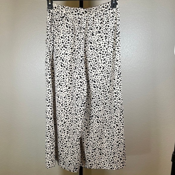 NEW Zara Women's Med Wide Leg Culottes Pants‎ Spotted Print High Waist Trousers - Picture 3 of 9